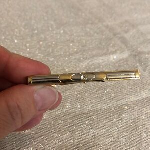 Gold and Silver Coloured Tie Clip with Sparkly Stone